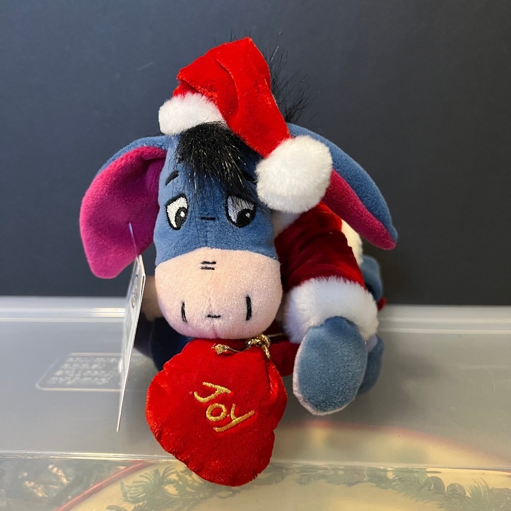 Disney Store Santa Eeyore Mini Bean‎ Bag Plush Christmas Joy Bag Winnie the Pooh